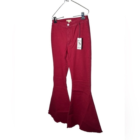 Home Folk Burgundy Flare Jeans - Picture 5 of 16